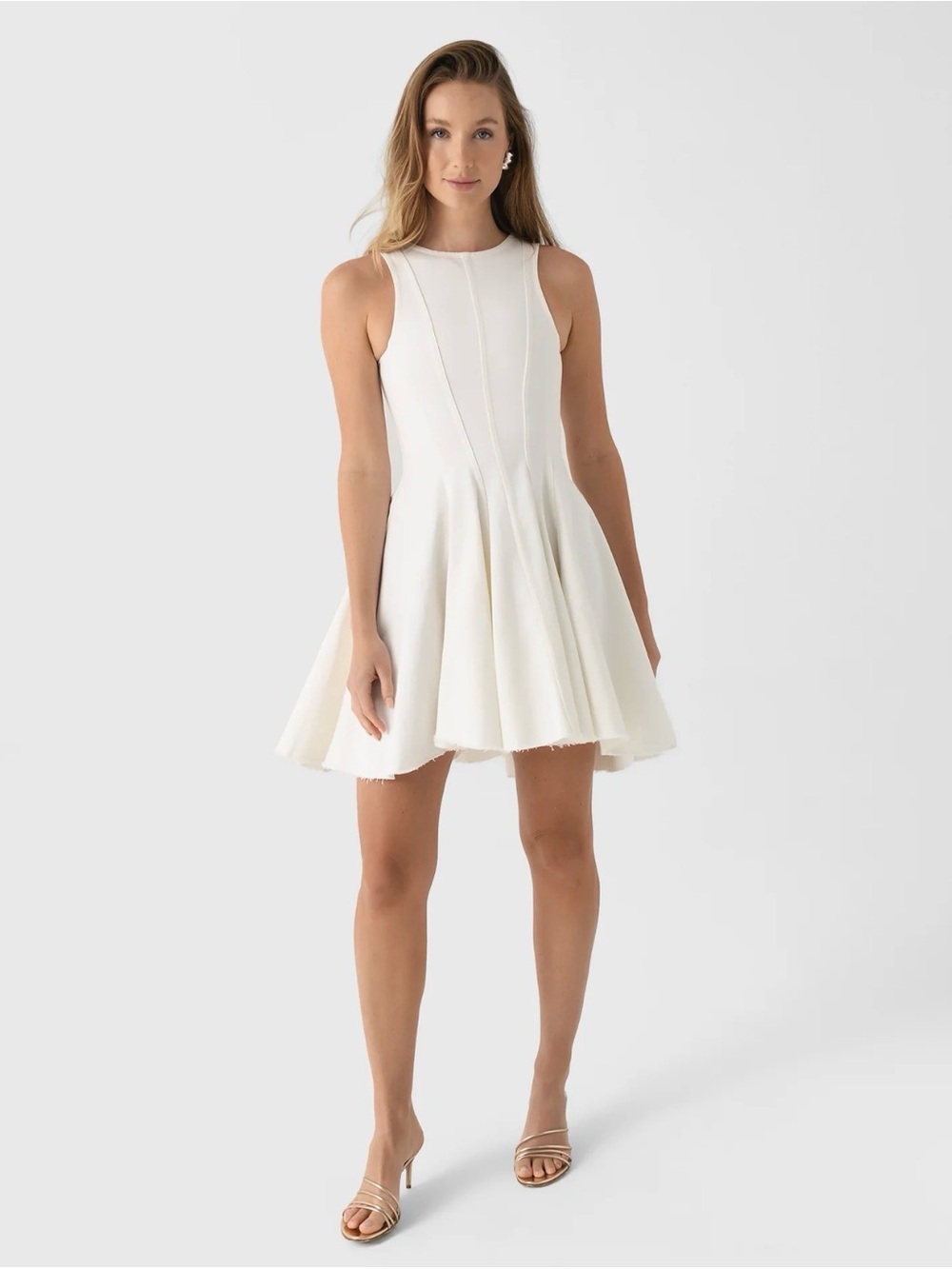 MARQUES ALMEIDA Sleeveless White Fit-and-Flare Dress